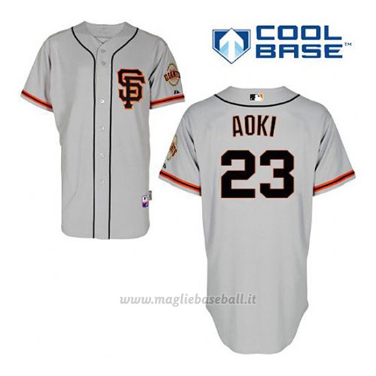 Maglia Baseball Uomo San Francisco Giants Norichika Aoki 23 Grigio Alterner Cool Base